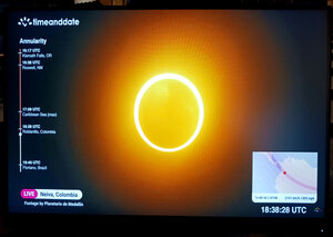 Annular eclipse viewing from NASA Live feed.